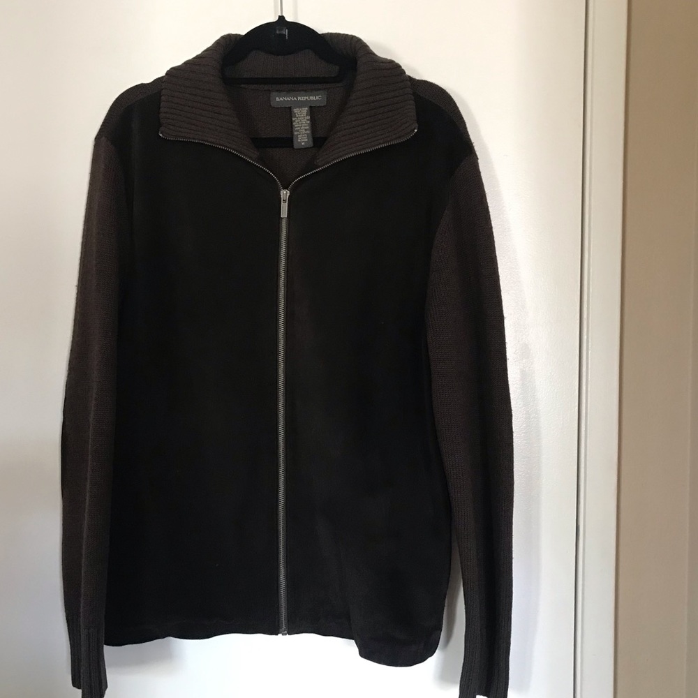 Banana Republic Chocolate Brown Suede/sweater